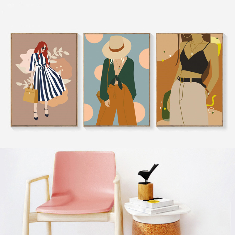 Vintage Girl Fashion Abstract  - Vintage Fashion Prints For Wall 리뷰 및 가격