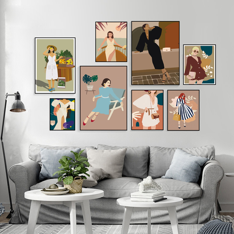 Vintage Girl Fashion Abstract  - Vintage Fashion Prints For Wall 리뷰 및 가격