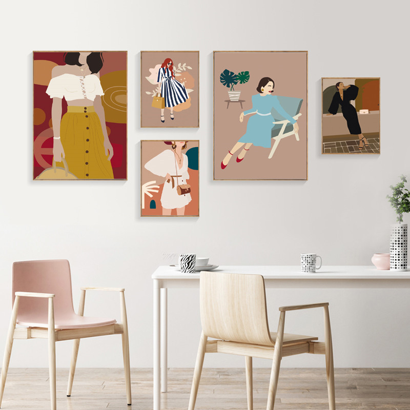 Vintage Girl Fashion Abstract  - Vintage Fashion Prints For Wall 리뷰 및 가격