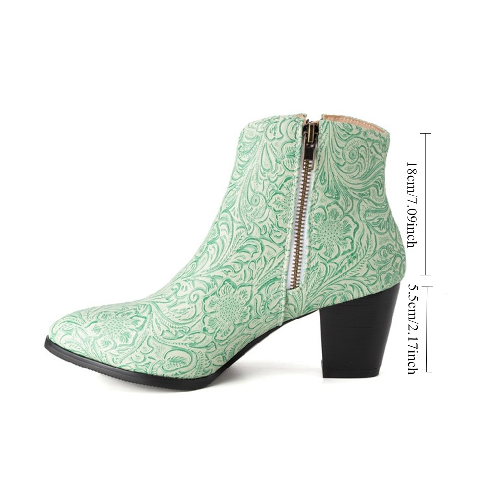 Women Embossed Western Ankle B - Vintage Fashion Plus Size 리뷰 및 가격