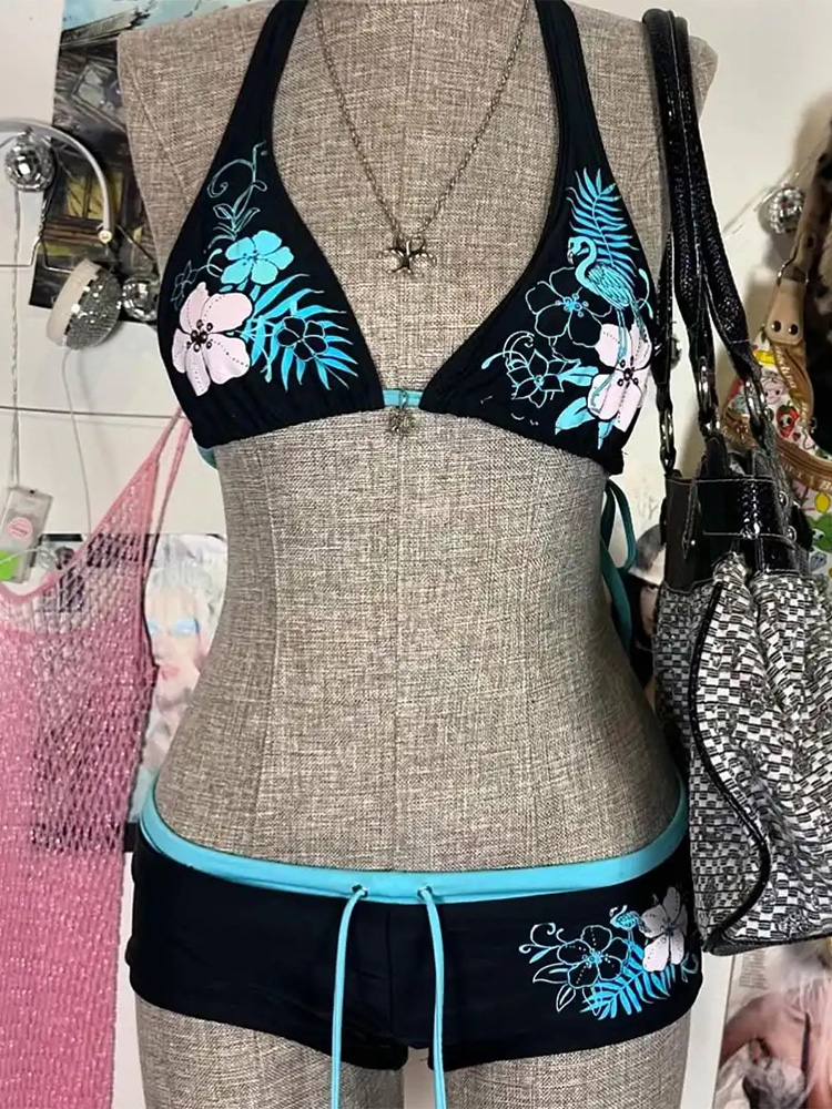 Vintage Flower print Cutie set - Vintage Fashion Style Female 리뷰 및 가격