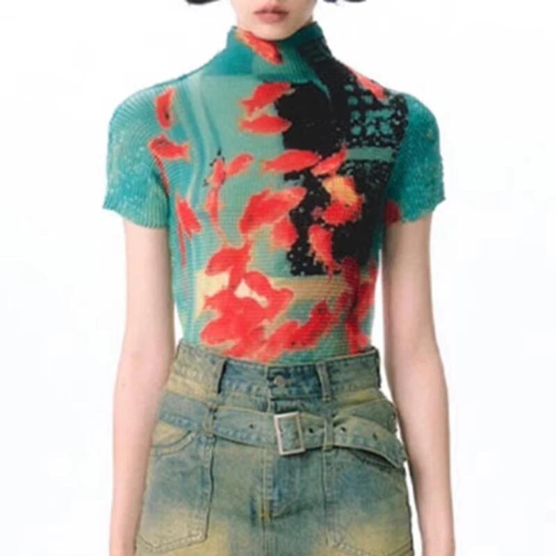 Women's T-Shirt Retro Print Hi - Retro Vintage Korean Fashion 리뷰 및 가격