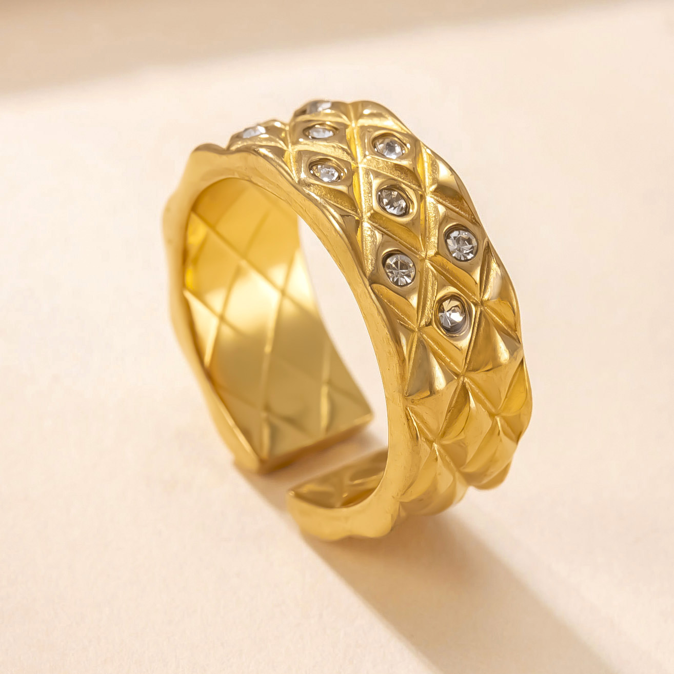 Golden Color Sparkling Cubic Z - Vintage Fashion Rings For Women 리뷰 및 가격