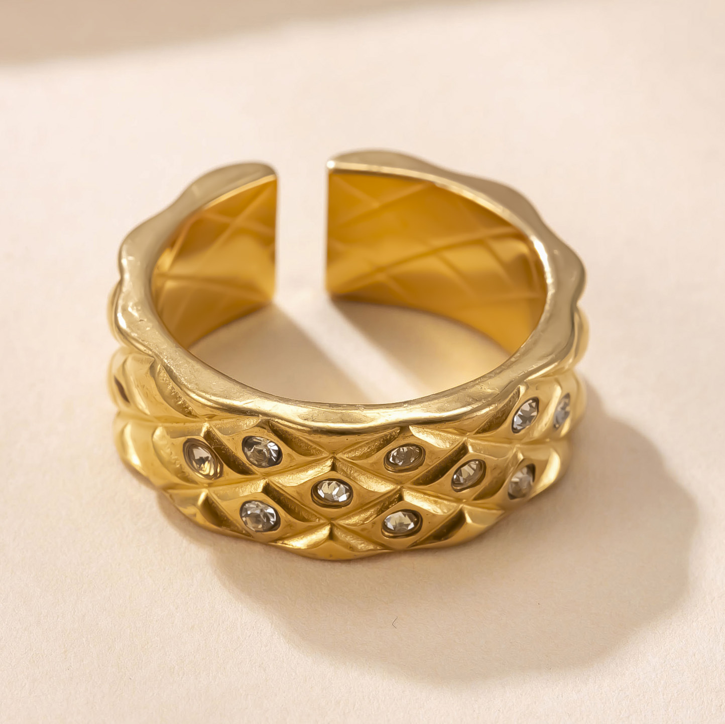 Golden Color Sparkling Cubic Z - Vintage Fashion Rings For Women 리뷰 및 가격
