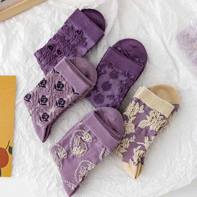 Fashion Purple Floral Embroide - Retro Vintage Korean Fashion 리뷰 및 가격