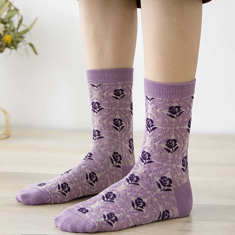 Fashion Purple Floral Embroide - Retro Vintage Korean Fashion 리뷰 및 가격