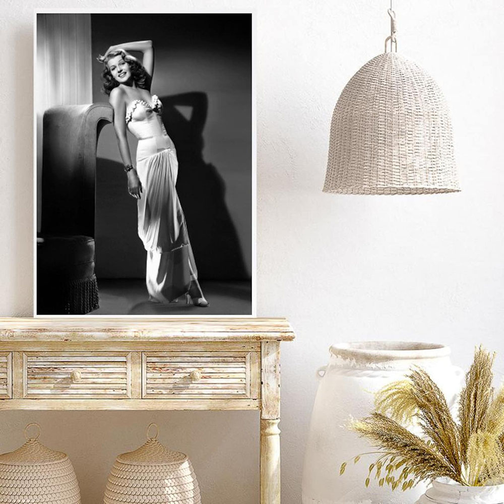 Rita Hayworth Poster,Black and - Vintage Fashion Prints For Wall 리뷰 및 가격