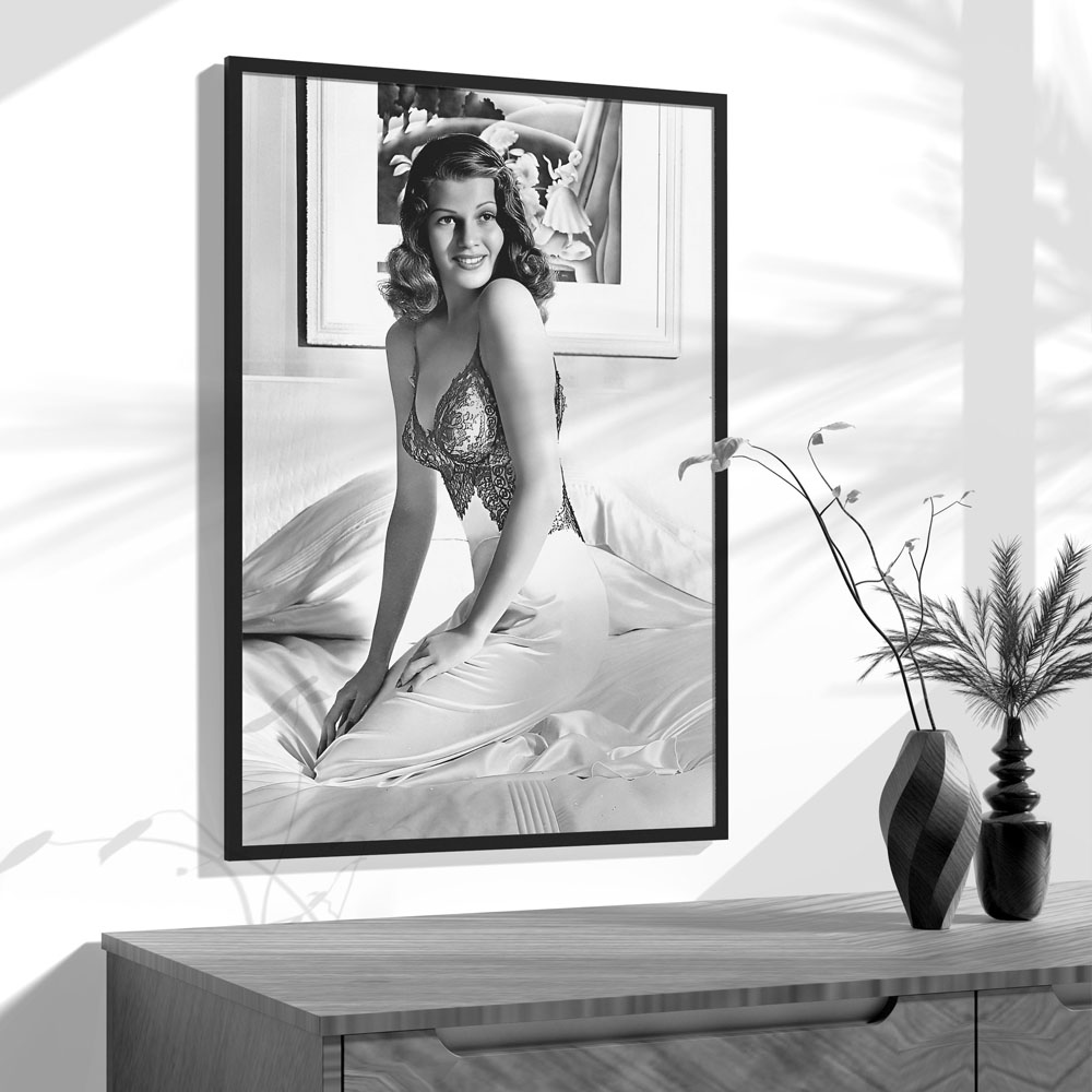 Rita Hayworth Poster,Black and - Vintage Fashion Prints For Wall 리뷰 및 가격
