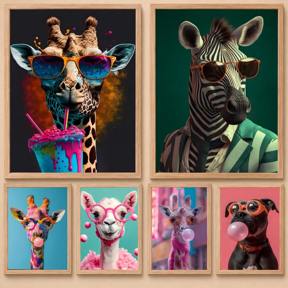 Art V-Vibrant Animal Bubble Fa - Vintage Fashion Prints For Wall 리뷰 및 가격