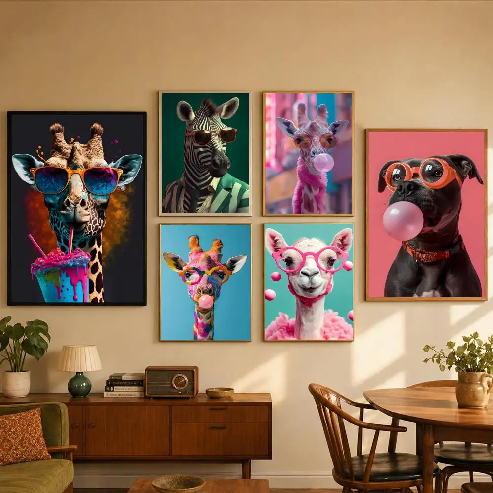 Art V-Vibrant Animal Bubble Fa - Vintage Fashion Prints For Wall 리뷰 및 가격
