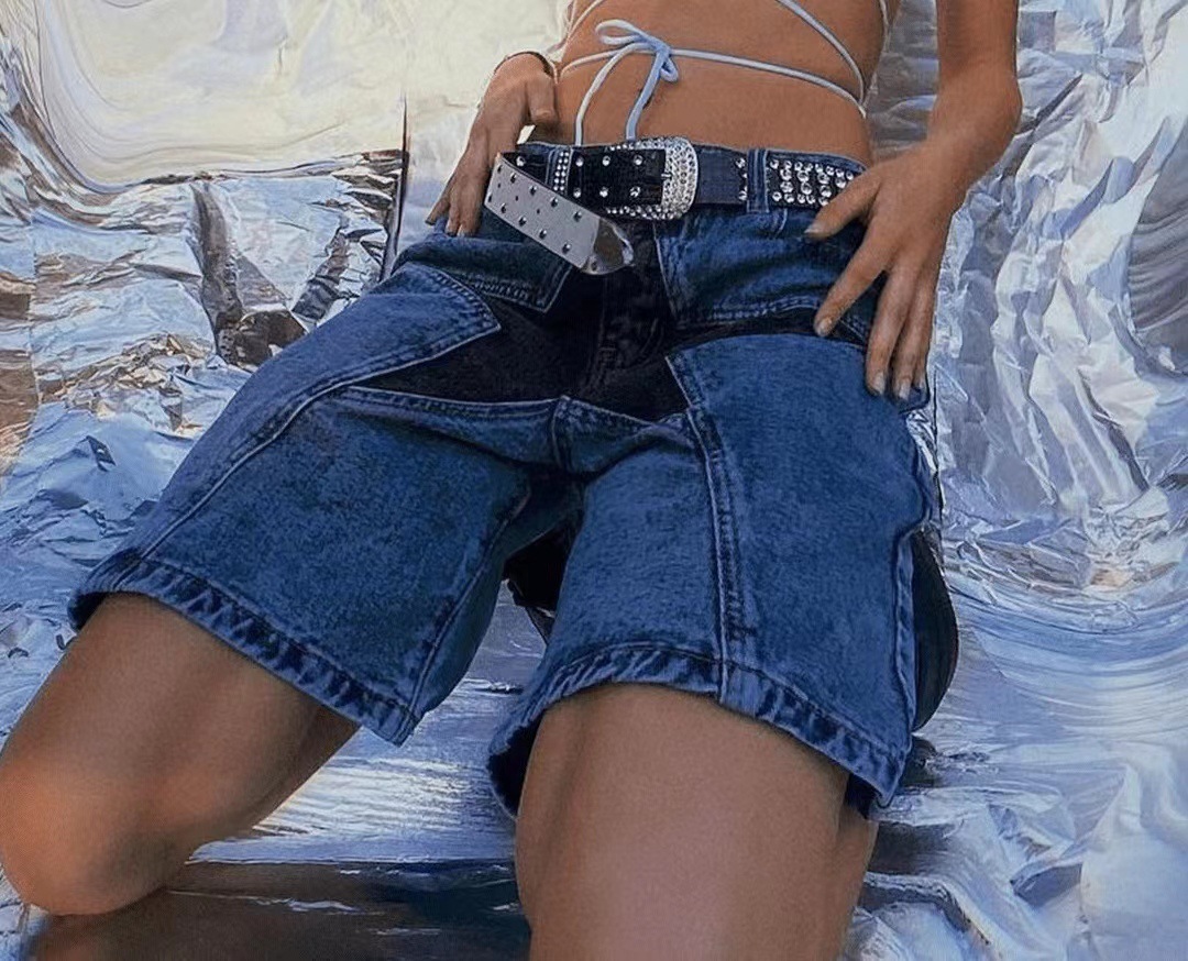Stars Patchwork Women Short Je - Vintage Fashion Jeans 리뷰 및 가격